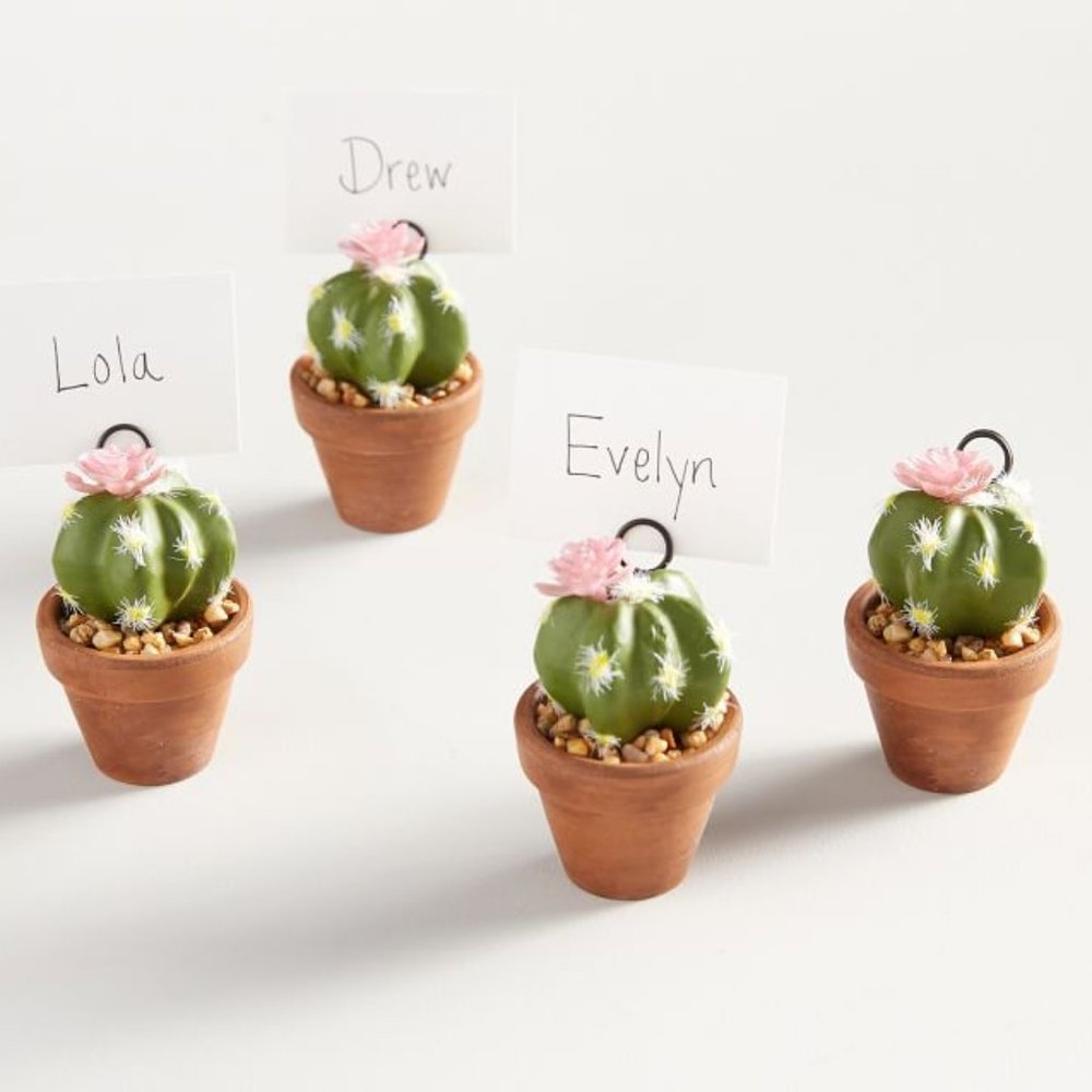 Pottery Barn Potted Cactus Table Place Card Holder